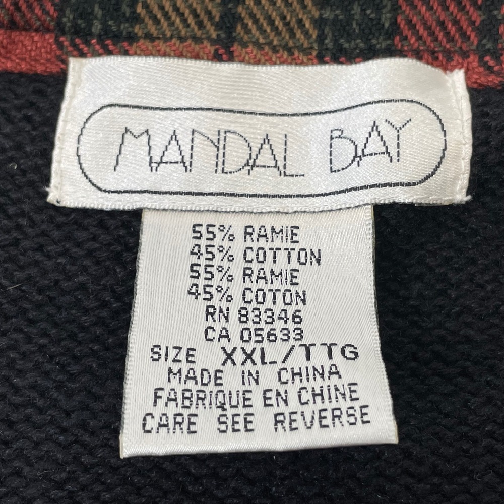 Mandal Bay Women XXL Black Happy Harvest Scarecrow Sunflower Plaid Cardigan Fall - Picture 5 of 8